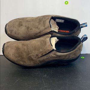 MERRELL MENS 11.5 JUNGLE MOCCASINS FUDGE BROWN